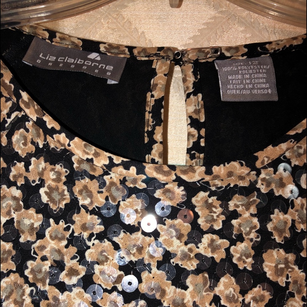 Vintage Liz Claiborne All sequenced printed dress. - Picture 2 of 7